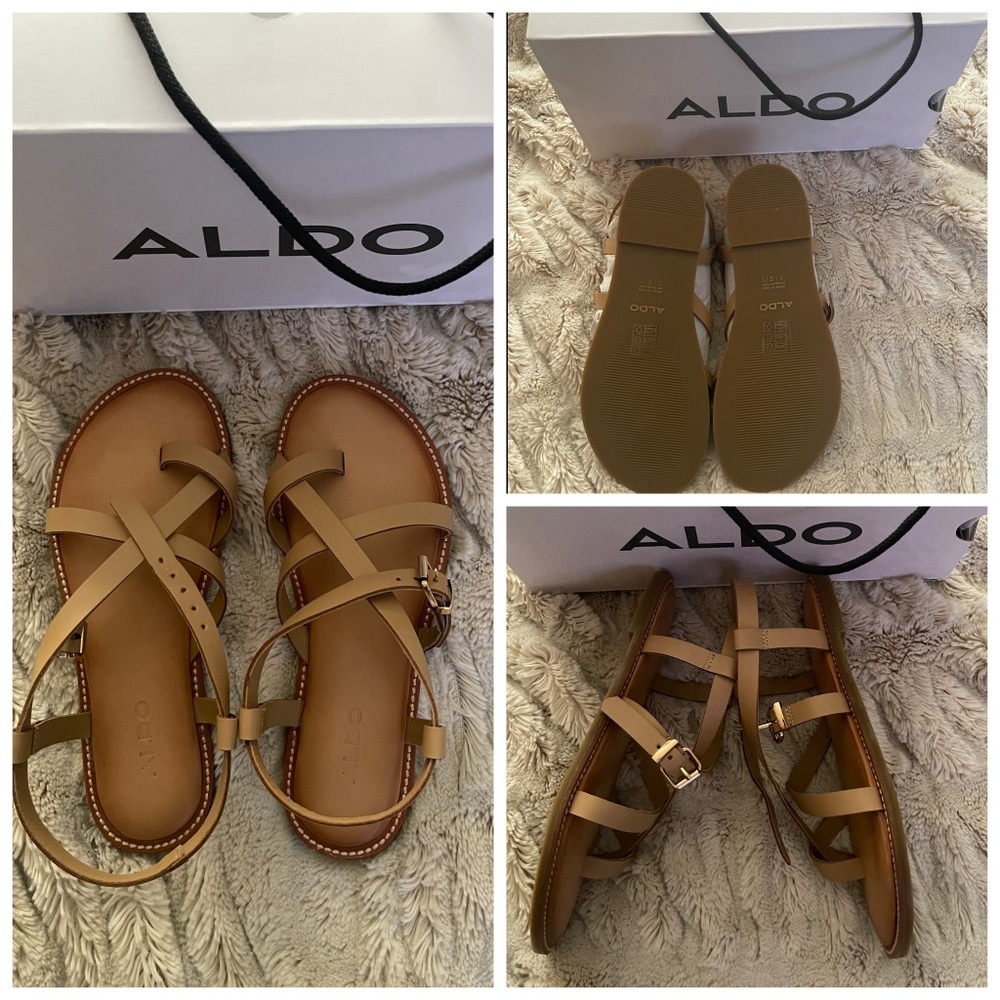 Aldo Tan Strappy Sandals - Size 6 - NIB